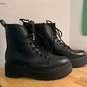 Target A new day platform 7.5 black combat boots like new
